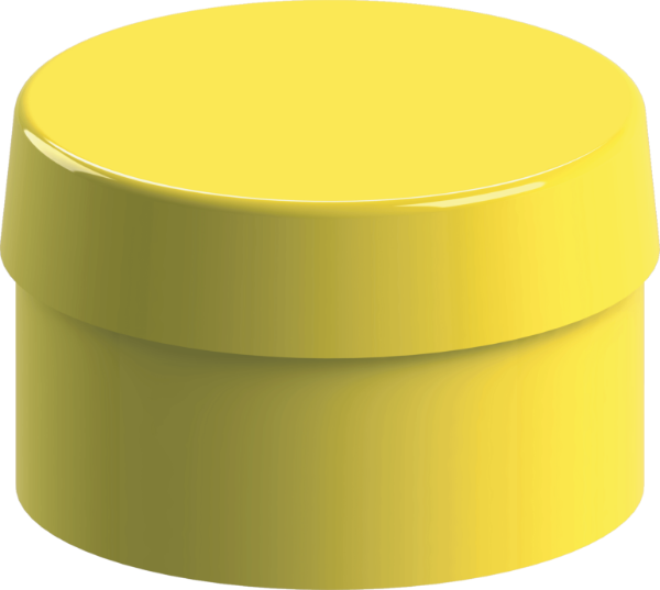Picture of Silicone Cap for Ball Attachment: Yellow (4pcs.): Very Elastic, Retention 1.0-1.3 lbs (0.45-0.6 kg)