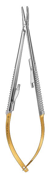 Picture of CASTROVIEJO Micro-Needle Holder TC, 140mm, curved