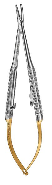 Picture of BARRAQUER Micro-Needle Holder TC, 140mm, curved