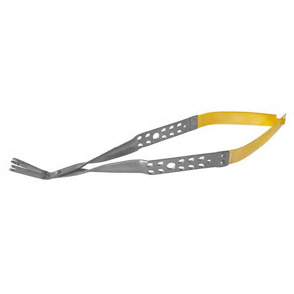 Picture of LASCHAL Corn Suture Forceps, 45° Angle, Diamond Tips, 15cm