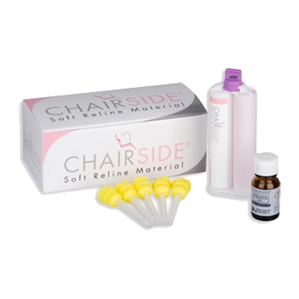CHAIRSIDE™ Soft Reline Material, 1-52g cartridge, 1-10mL primer, bottle, 10 mixing tips