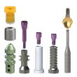 Narrow Platform Straight Multi Unit Kit 2mm Shoulder Includes 1-MU-KSAN, 1-MU-KSSL, 1-MU-KSOTT, 1-MU-KSSLP, 1-MU-KS-PT, 1-MU-KSHC & 2-MU-KSTS