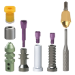 Narrow Platform Straight Multi Unit Kit 5mm Shoulder Includes 1-MU-KSAN, 1-MU-KSSL, 1-MU-KSOTT, 1-MU-KSSLP, 1-MU-KS-PT, 1-MU-KSHC & 2-MU-KSTS