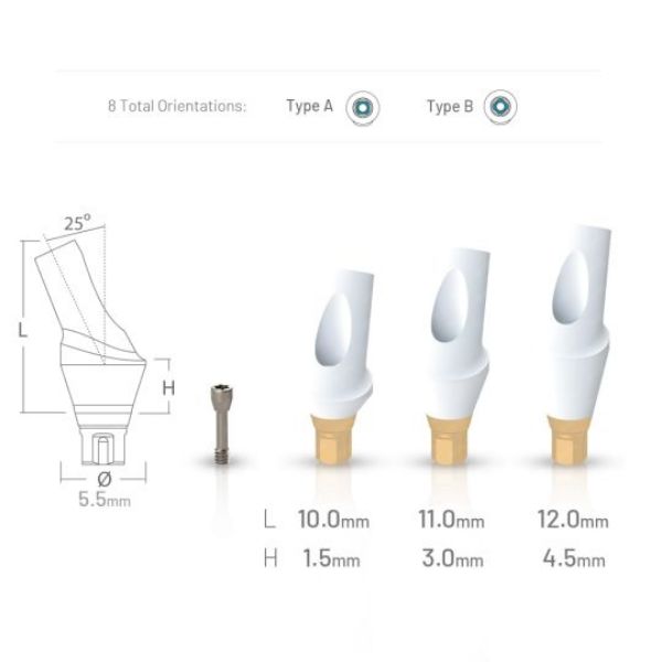 Picture of Zircocam™ Angled Anatomic Zirconia Abutment CF-NC 25° / H 4.5mm B Type